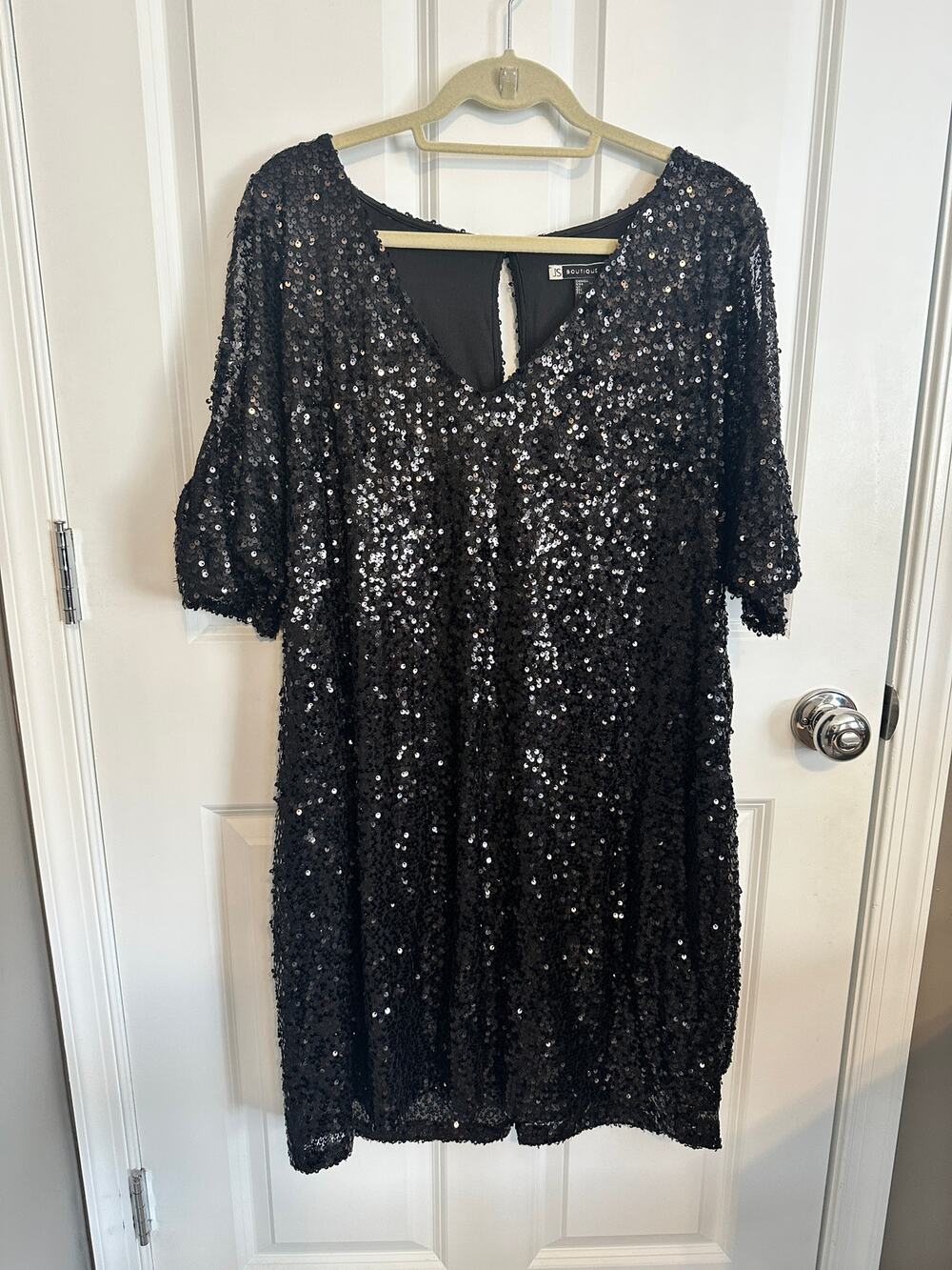 JS Boutique Short-Sleeved Plus Size Sequin Cold Shoulder Dress 20 W